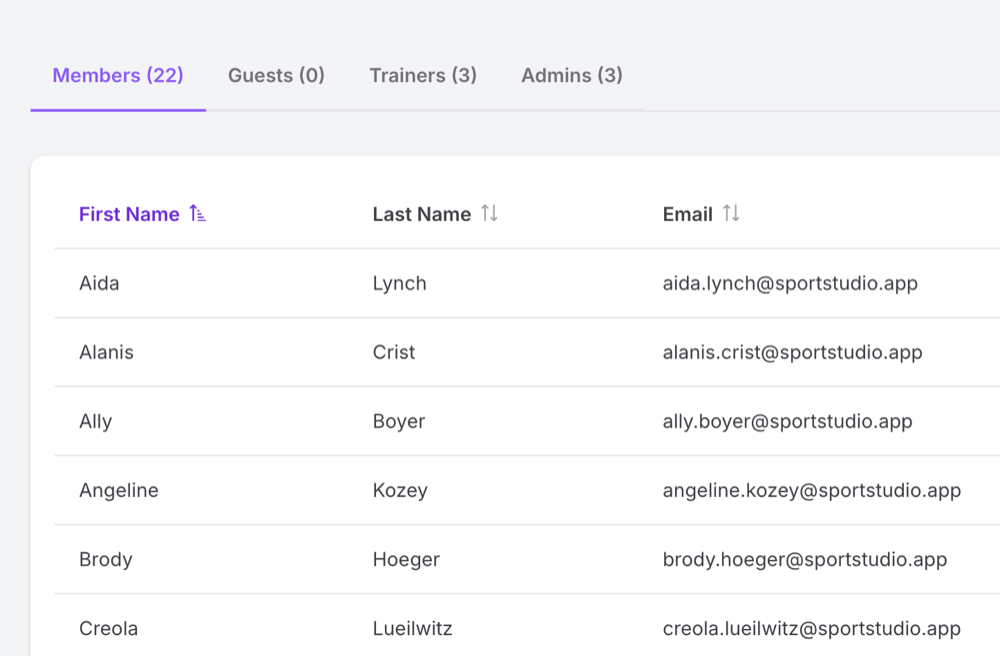 Member management list